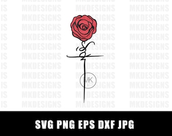 Qatar Rose | Digital files | SVG Cricut Design | Arabic Design | Commercial use