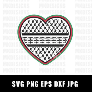 Palästinenser Kufeya Herz | SVG-Design | Kufeya Druck | Palästinensische Mode
