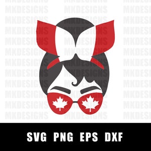 Woman with Canada Maple Leaf Sunglasses