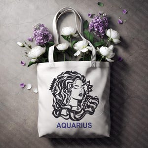 SVG Aquarius Woman Zodiac Sign design | Suitable for Cricut | Silhouette  | SVG Designs | Star Signs