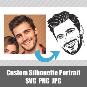 Custom Silhouette Portrait | photo to vector bloggers youtubers Logo convert to silhouette Christmas gift ideas Pets SVG Hand drawn SVG