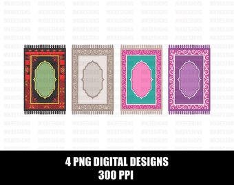 4 PNG Designs | Praying Mats | Islamic Design | Praying Rugs