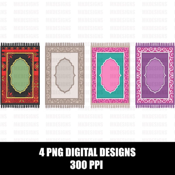 4 PNG Designs | Praying Mats | Islamic Design | Praying Rugs
