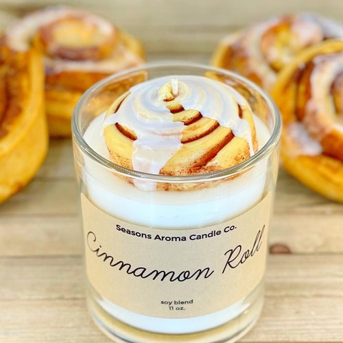 Cinnamon Roll Soy Blend Candles Food Candles Gift Etsy