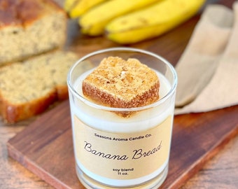 Banana Bread | Soy Blend Candle | Food Candles | Dessert Candle | Cinnamon | Gift | Summer | Spring | Summer | Best Selling | For Her