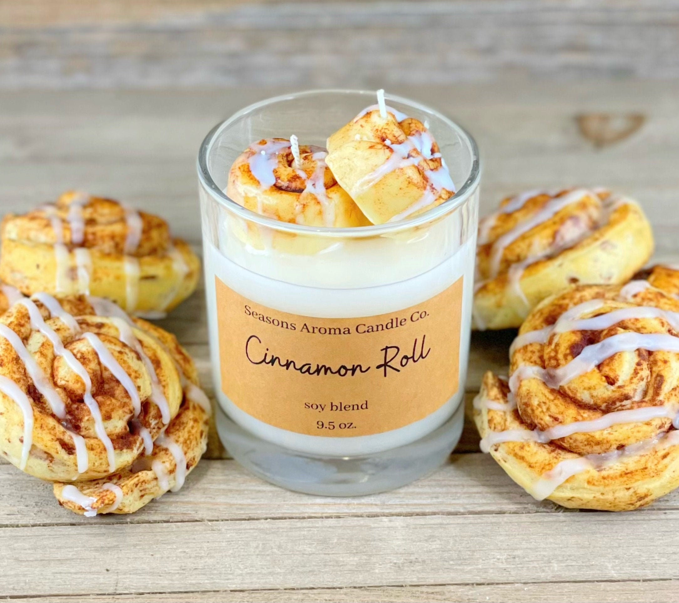 Cinnamon Roll Soy Blend Candle Food Candle Gift Etsy