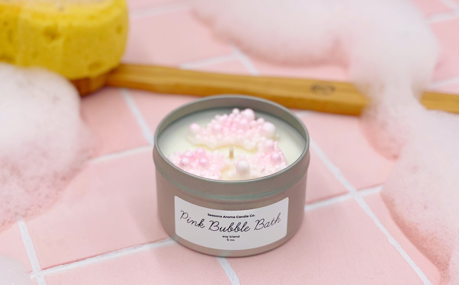 Pink Bubble Bath Soy Blend Candle Food Candle Gift Etsy