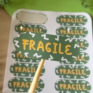 Adesivi per imballaggio grandi e carini fragili - Arte digitale, adesivi, cancelleria, fragili, adesivi per piccole imprese, adesivi per lettere, etichette postali