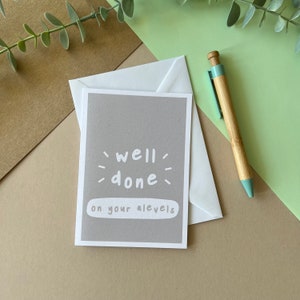 Bravo pour votre niveau A Well Done Card / Greetings Card A6 - Illustration dessinée à la main, Félicitations, ALevels, Bravo, vous avez réussi