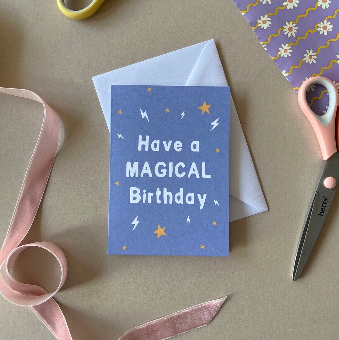 Magical Wizard Birthday Card / Greetings Card A6 Hand Drawn - Etsy