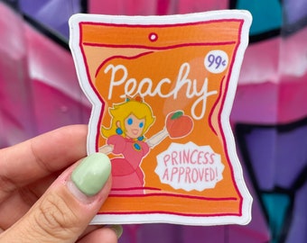 Princess Peach Popsicle Sticker | Waterproof Mario Game Art - Etsy