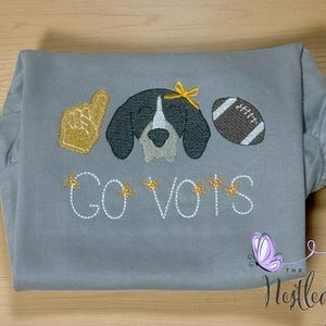 Girl Tennessee Vols Football Personalized Embroidered Shirt/Girls TN Vols Embroidered Tee/Girls Tennessee Vols Personalized Romper Dress