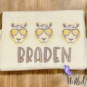Boy LSU Tigers Embroidered Romper/Infant Boys LSU Tigers Trio Top/Boy LSU Tigers Shirt