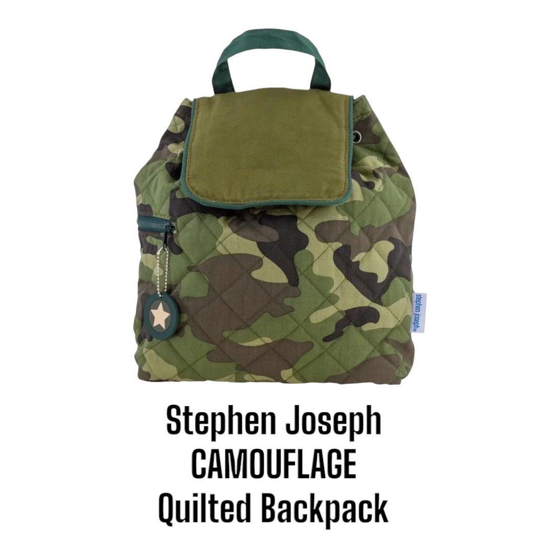 Camouflage Quilted Backpack NWT JUSTICE GREEN CAMO PRINT 16 main image 2