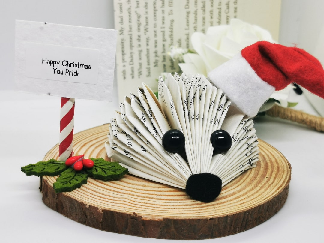 Christmas Hedgehog Book Art Hedgehog Gift for Christmas Etsy UK