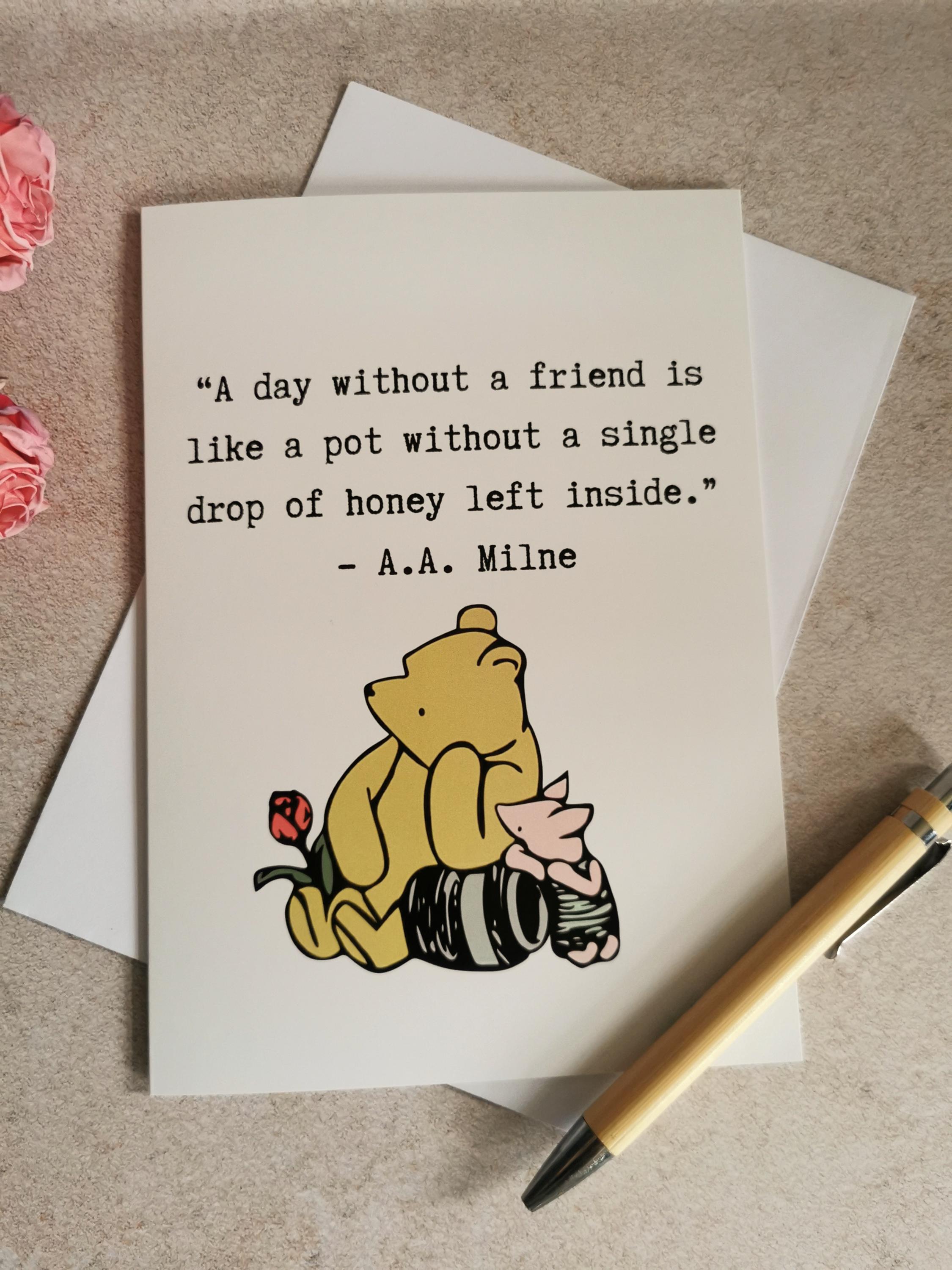 Miss You Best Friend Greeting Card, Winnie the Pooh A.A. Milne