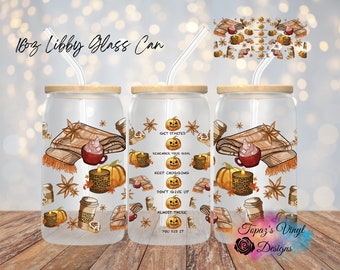 16oz Libby Glass Can/ Fall / Summer Glass