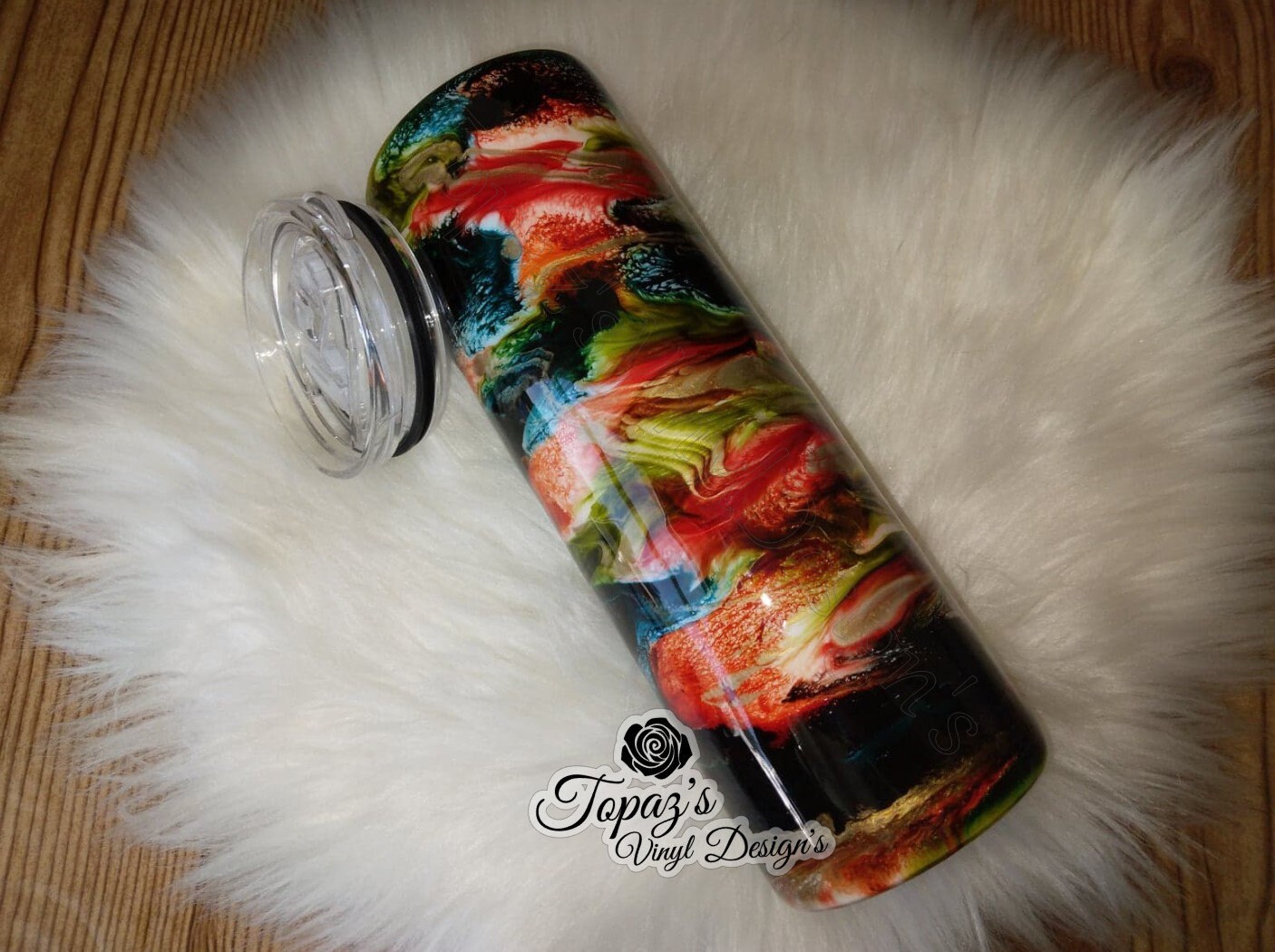 Alcohol Ink Swirl Coffee Tumbler Cups - Ready to Ship (RTS)