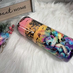Dragon Fire Acid wash rainbow Tumbler, Epoxy Tumbler, Dragons, Ready To Ship,