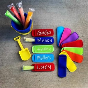 Personalized Popsicle Holder/ Summer party favor/ Go-Gurt yogurt Holder/ Freeze Pop Holder/ Ice Pop Holder/ Go-Gurt yogurt Sleeve