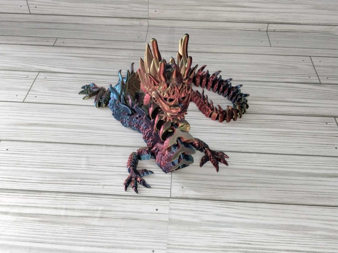 3D Printed Flexi Imperial Dragon | Articulated Fantasy Desk Decor - Etsy
