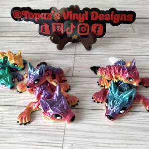 3D Prints/ Flexi Toys/ Animals/ Mini Flexi Animal Fidget/ Articulated Fidget Toy/ Sensory Toy/ 3D Printed Flexi | Desk Toy/ Wolf Pup