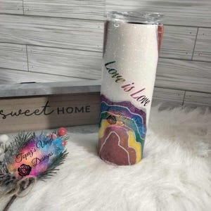 Pride Rainbow Geode Tumbler/ Epoxy/ Glitter Tumbler/ Amethyst Geode