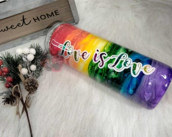 Alcohol ink/ Pride Tumbler/ Epoxy Tumbler/ Ally cup/