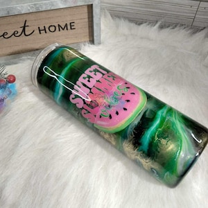 Sweet Summer/ Alcohol Ink Swirl/ Mens personalized Tumbler/ Epoxy Tumbler/ 20oz/ Customized Cup