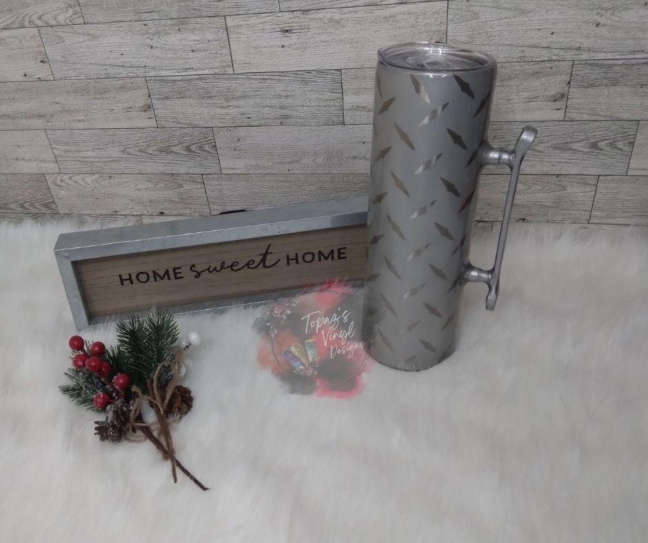 Diamond Plate Tumbler/ Wrench Socket Handle Tumbler/ Custom Tumbler/ Tumbler Epoxy/