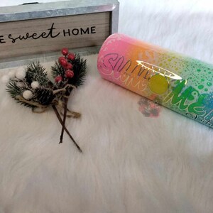 Summer Vibe Tumbler/ Neon Tumbler/ Beach Cup/ Rainbow/Ombre Glitter Tumbler