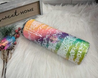 Rainbow Dragon Scale Epoxy Tumbler, Ready To Ship