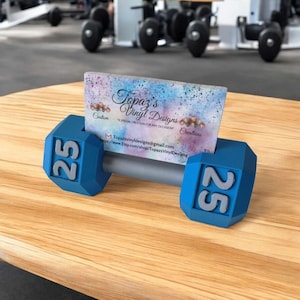3D Printed Dumbbell Business Card Holder: Unique Fitness Gift