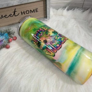 Summer Vibes/ Alcohol Ink Swirl/ Mens personalized Tumbler/ Epoxy Tumbler/ 20oz/ Customized Cup