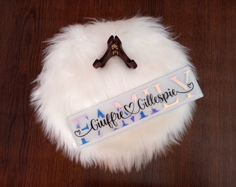 Personalized Family Name Glass Tile Plaque, Custom Decorative Gift