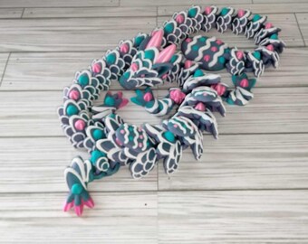 3D Printed Easter Dragon – Articulated Desk Toy, Shelf Decor
