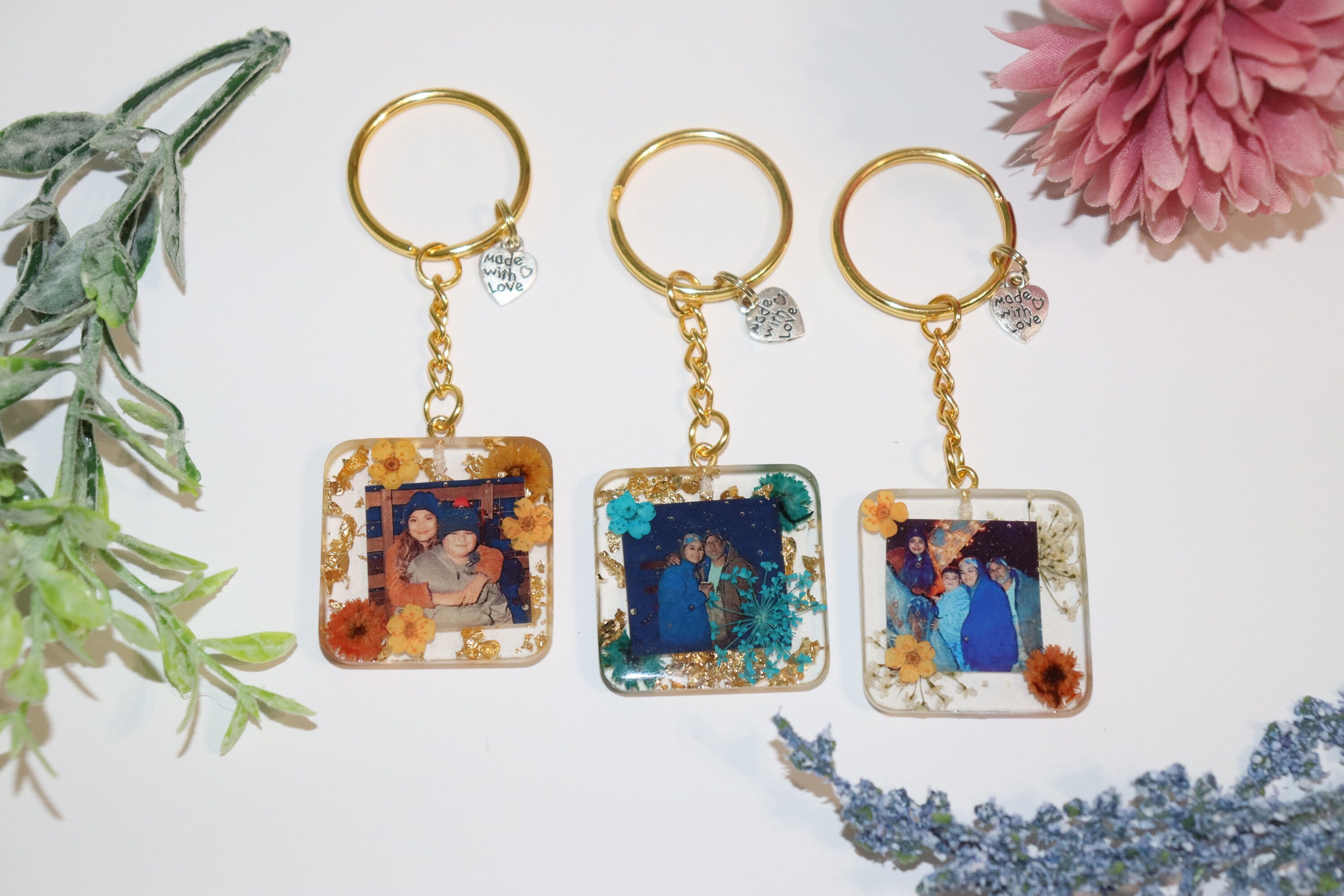 Personalized Resin Photo Keychains Etsy