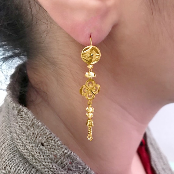 Fancy Long Gold Earrings | Tassel Earrings for Women | Western Jewelry –  Jewellery Hat