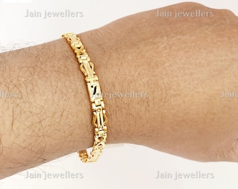 Handmade 18k/22k Gold Byzantine Bracelet - Solid Yellow Gold Claw Design