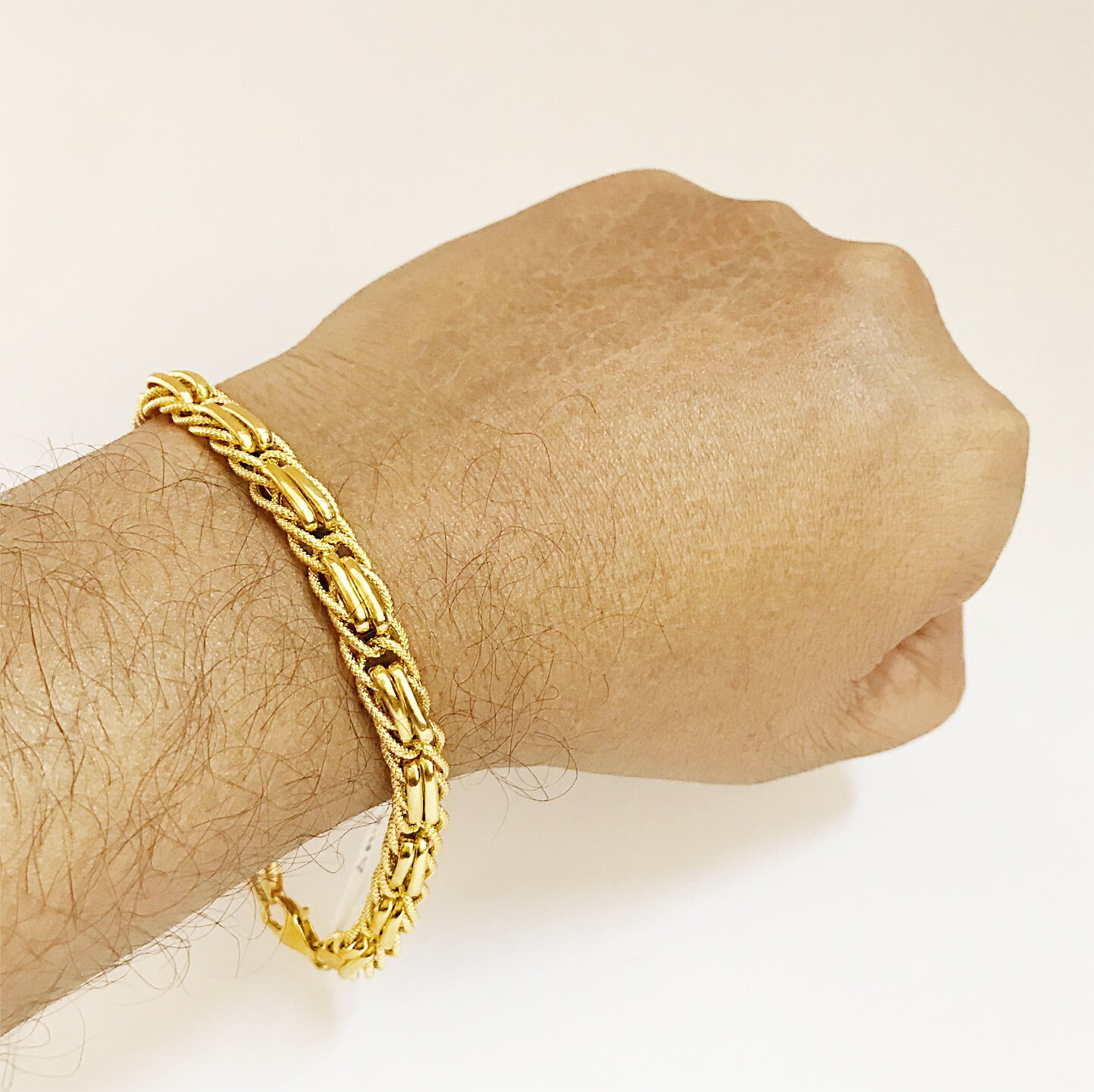 Fine Jewelry 18kt, 22kt Yellow Real Gold Link Bracelet, Hallmark ...