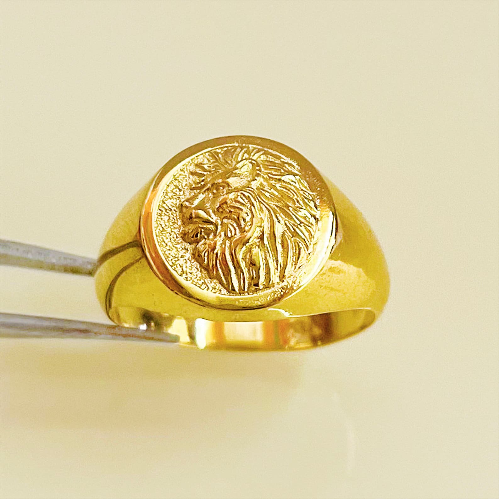 Stainless Steel 14K Accent Lion Head Ring Animal: 31941580914757