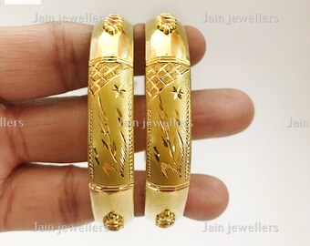 Handmade 22K Gold Indian Bangle Bracelet: Slip-on Design - Etsy