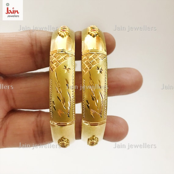 Handmade 22K Gold Indian Bangle Bracelet: Slip-on Design - Etsy