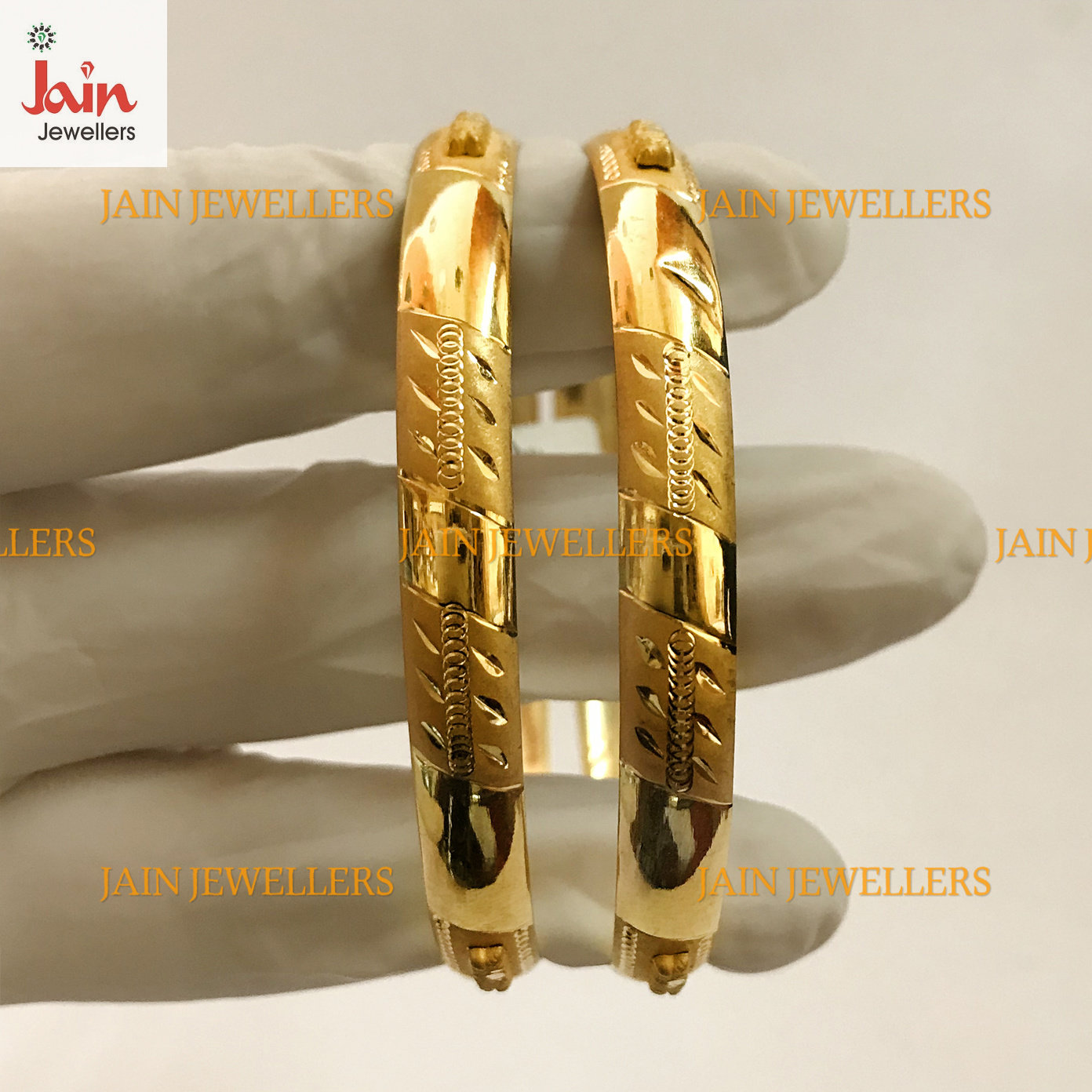 Fine Jewelry 18kt, 22kt Yellow Real Gold Slip-on Bangle
