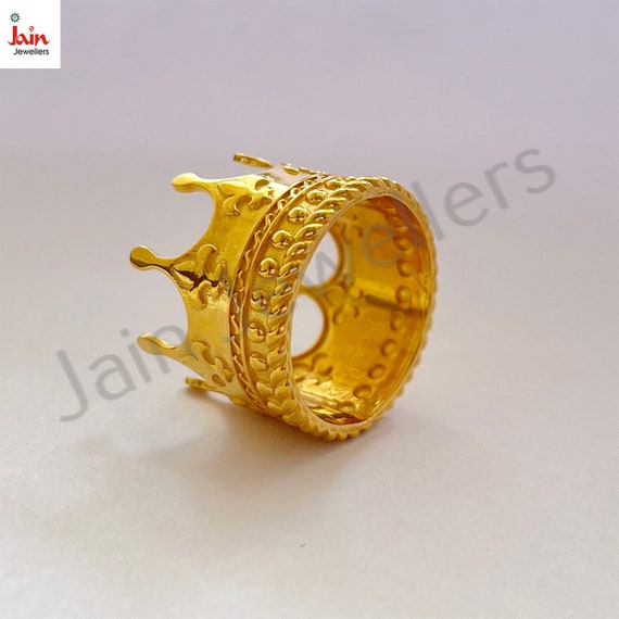 Handmade 18k/22k Solid Gold Ring: Unique Kings Cr… - image 8