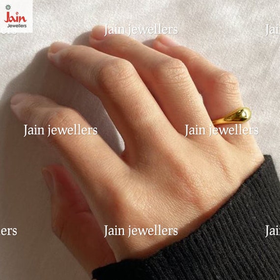 Handmade Solid Gold Curve Ring: Unique Wedding Ba… - image 5