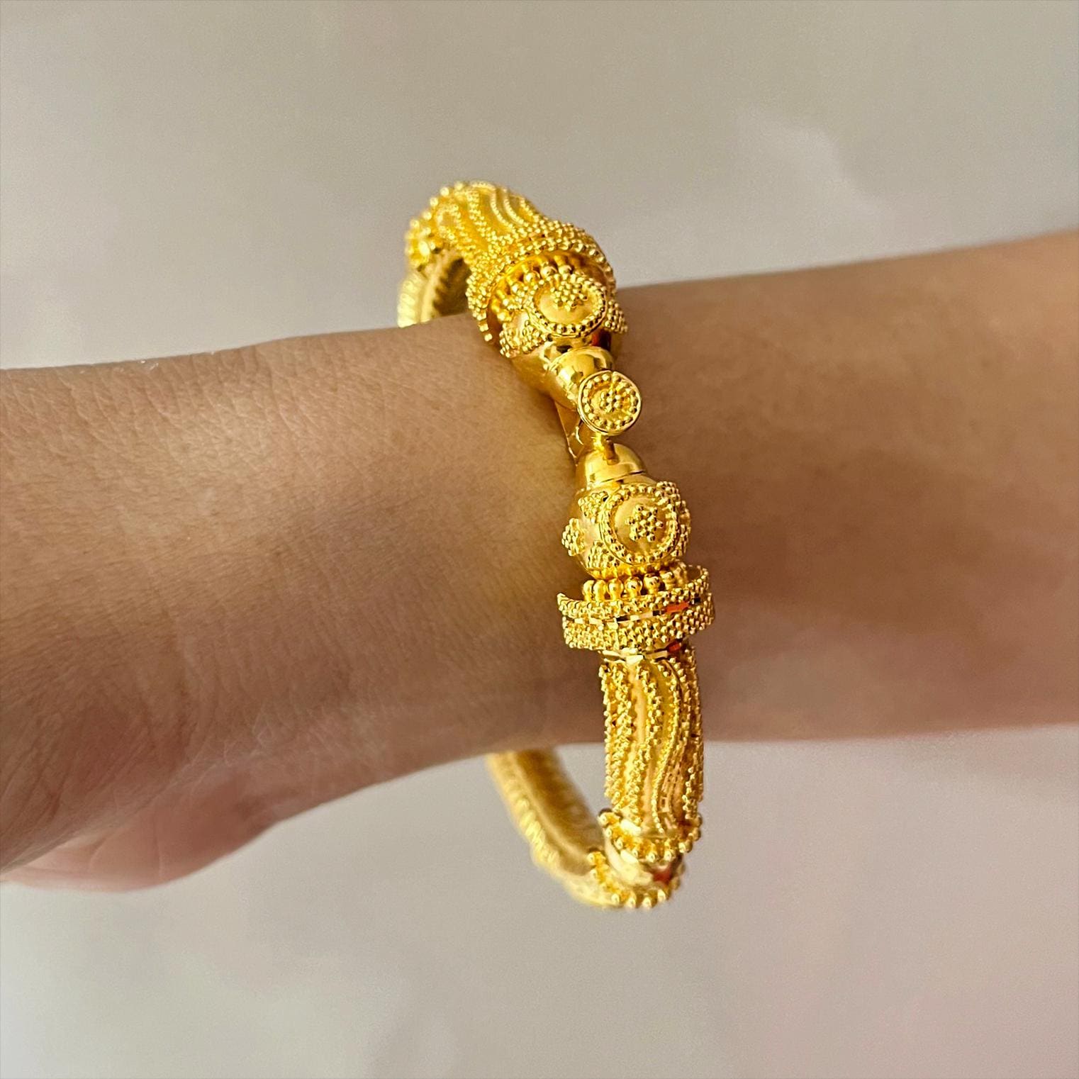 Bracelet Slip-on Or 22 Carats 916 - 45 Grammes, Largeur 2mm, Fait Main, Neuf Avec étiquettes