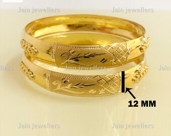 Handmade 22K Gold Indian Bangle Bracelet: Slip-on Design - Etsy