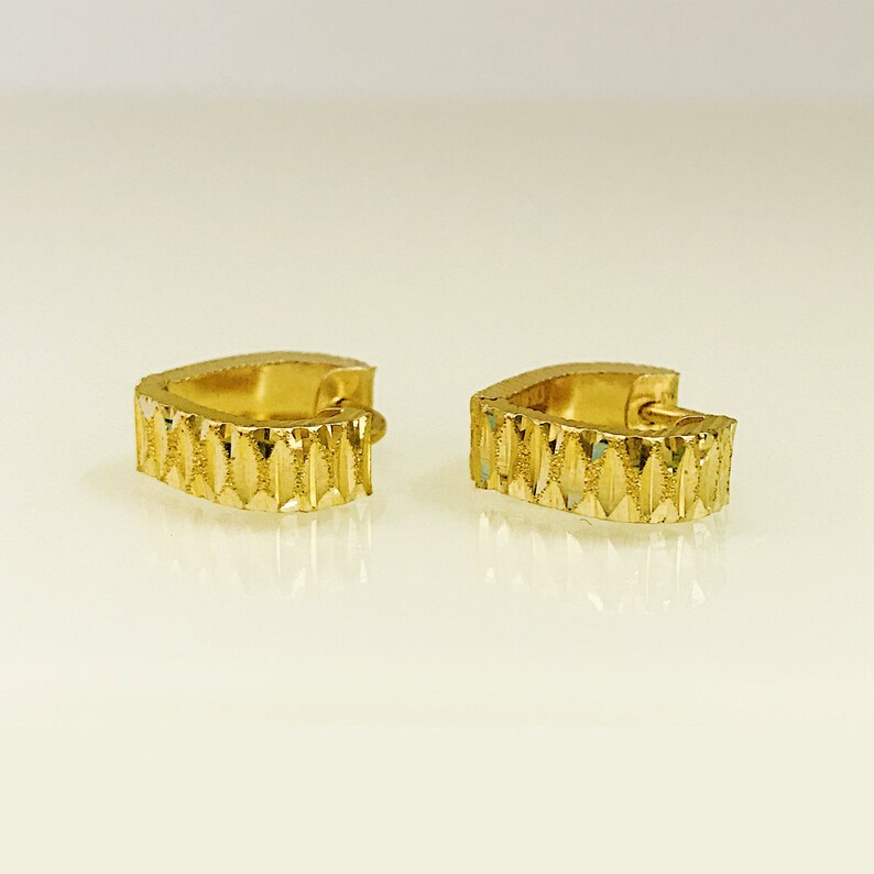 18 Kt 22 Kt Real Solid Yellow Gold Earringshallmark - Etsy