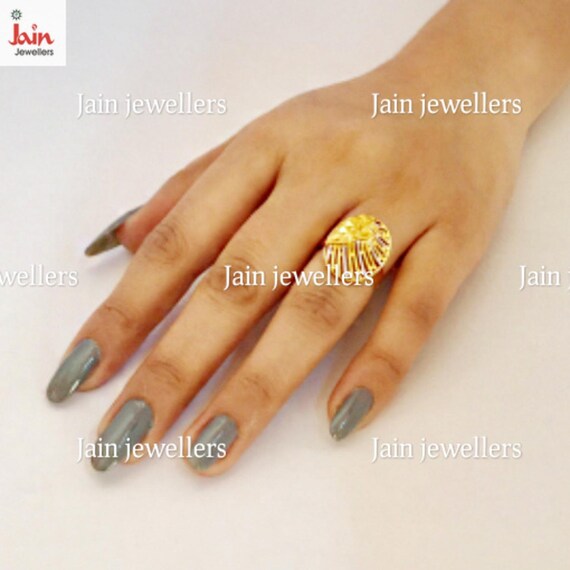 22Kt Solid Yellow Gold Ring: Handmade Vintage Eng… - image 5